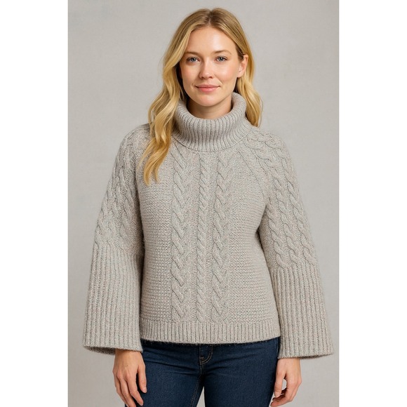 Express Sweaters - Express Women's Knit Multi Colored Turtleneck Fisherman XL Cottagecore Sweater